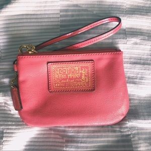 NWOT Pink Coach wristlet wallet